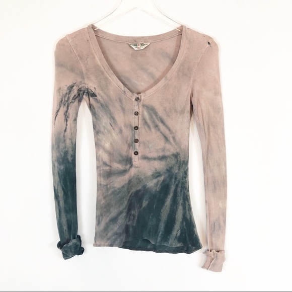 Hard Tail Tops - Hard Tail Tye-dye Long Sleeve Deep Neck Size XS